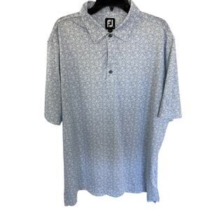 FJ Blue Floral Polo Shirt XL